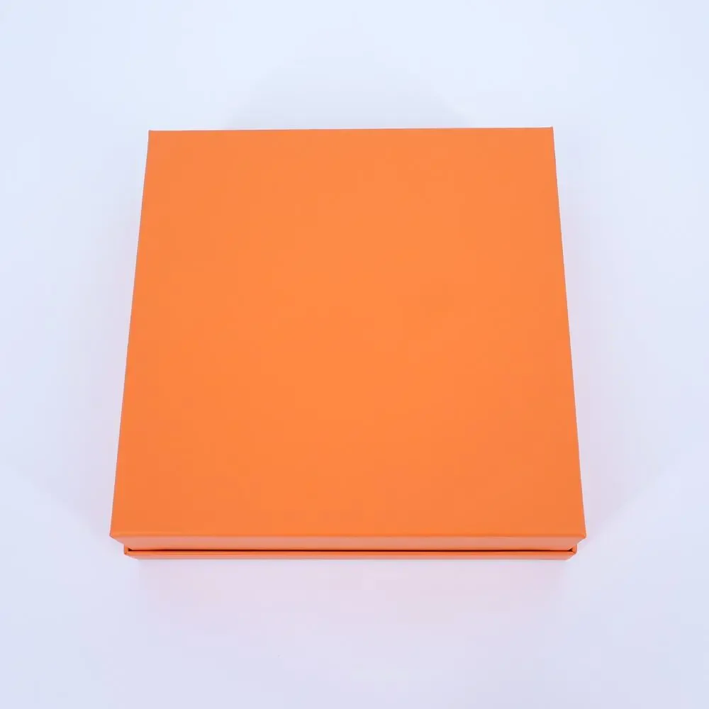 HERMES Orange and Brown Gift Box 7.5x7.5x2